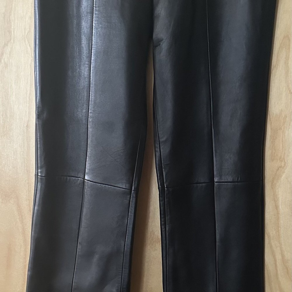 Black Leather Pant: Michael Hoban North Beach Leather, Size 6
